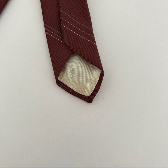 CHRISTIAN DIOR VINTAGE MAROON TIE - Picture 5 of 9